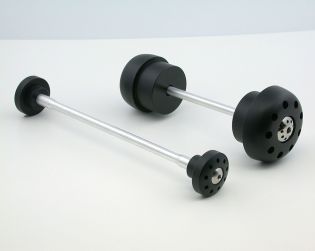 Front fork axle sliders with Titanium bolts