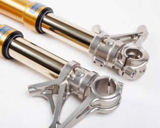 Ohlins front forks kit with Motocorse caliper radial mounts "SBK style"