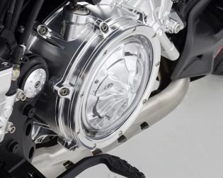 Cornice carter frizione in alluminio con viti in Titanio e con speciale oblò bombato Motocorse - Ducati V4